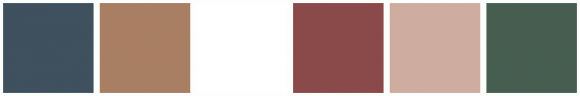 ColorCombo10135 with Hex Colors #3F515E #A97F63 #FFFFFF #8B4A4A #CEAC9F ...