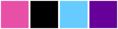 ColorCombo1940 with Hex Colors #E850A8 #000000 #66CCFF #660099