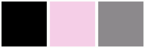 ColorCombo6685 with Hex Colors #000000 #F5CEE7 #8C898C