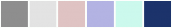 ColorCombo9414 with Hex Colors #8E8E8E #E3E3E3 #DFC3C3 #B3B3E3 #CCF9ED ...