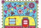 Happy Campers Adult Coloring book