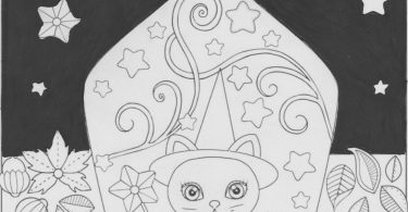 coloring page that has a black background effect on it