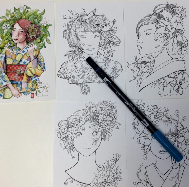 Erica Ward Illustrations Coloring Book Postcards Review Coloring Queen
