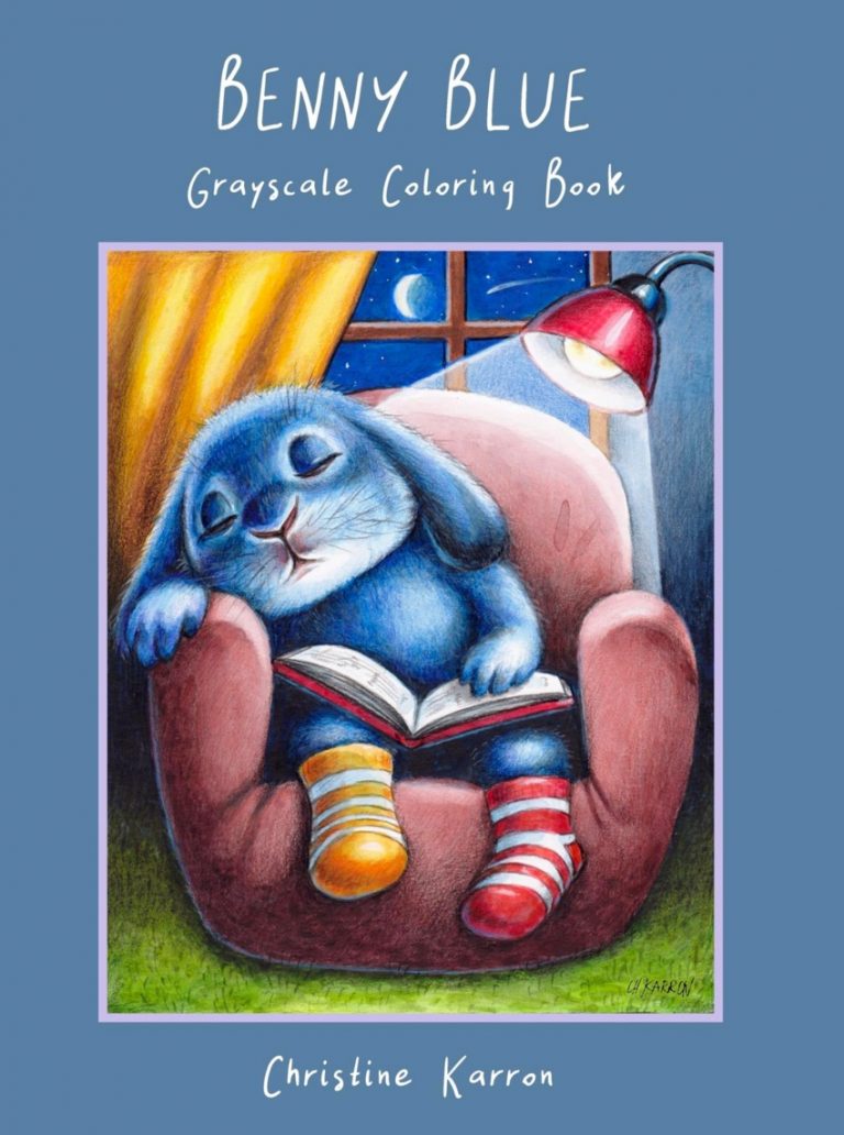 Benny Blue Grayscale  Coloring Book Review