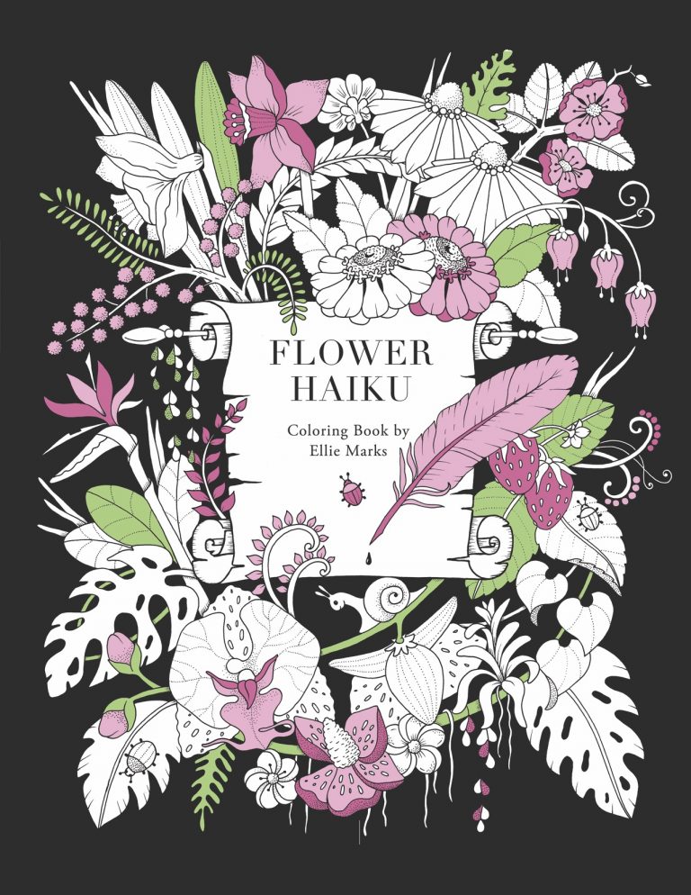 Flower Haiku Colouring Book cover art
