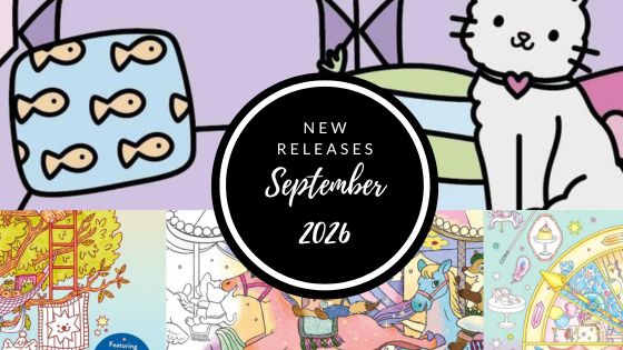Covers of some of the new release coloring books in September 2026