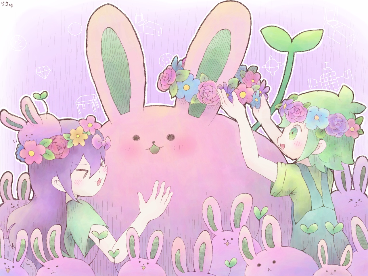 苗うさちゃんまみれ by RAKYURURUMU - Colors Live