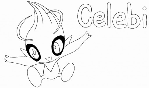 Celebi Coloring Pages Pokemon Getdrawings Sketch Coloring Page