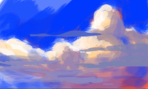 そら絵画4点 幻想＊絵画 原画 風景画 海 空 夏 星座 七夕 天の川 宇宙 現代アートの