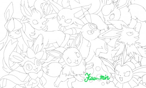 Colors Live - ブイズぬりえ - for coloring by fuu-min