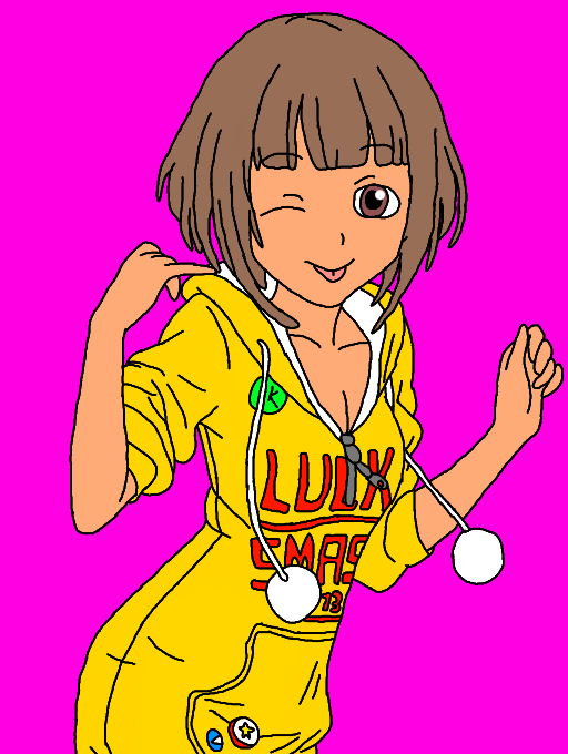 Colors Live Anime Yellow Hoodie Girl by Bonsai_Potted_Boy