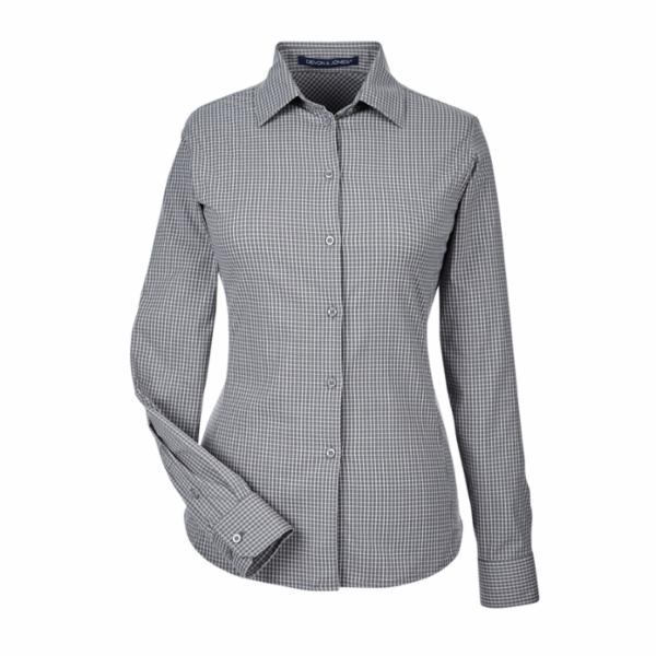 DEVON & JONES LADIES' CROWNLUX PERFORMANCE TONAL MINI CHECK SHIRT GH with FGI - Tone on Tone -CF34677