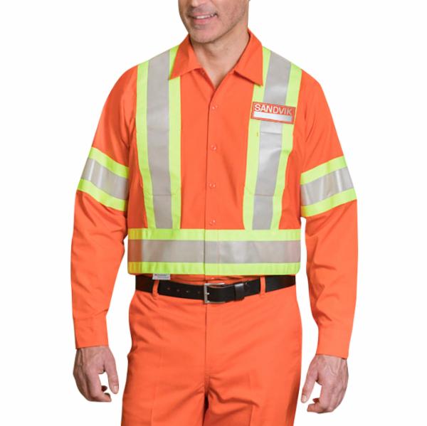POLY/COTTON LONG SLEEVE SHIRT – 4” REFLECTIVE TAPE with Sandvik - 3 in-SCF10013