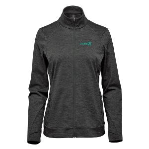 WOMEN'S TREELINE PERFORMANCE JACKET - BLACK HEATHER with Transx 3"W Embroidery-CF34375