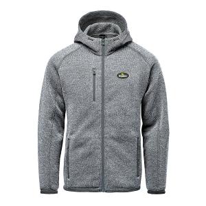 MEN'S AVALANTE FULL ZIP FLEECE HOODY - GRANITE HEATHER with Highline Oval - 3.00" Wide -CF34200
