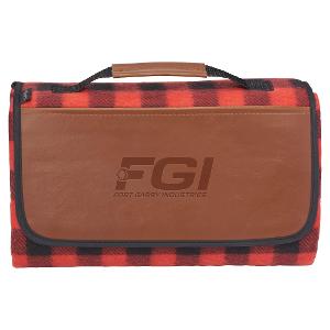 FIELD & CO CAMPSTER PLAID PICNIC BLANKET - BLACK/RED