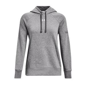 UNDER ARMOUR LADIES' RIVAL FLEECE HOODED SWEATSHIRT - GREY HEATHER with Bourgault One Color - 2024-CF34162