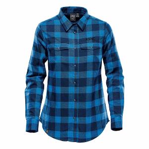 WOMEN'S LOGAN SNAP FRONT SHIRT - ROYAL PLAID with KPIC-CF33692