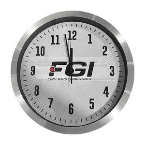 BALANCE 10" BRUSHED METAL WALL CLOCK.