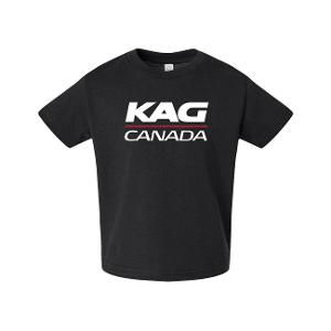 RABBIT SKINS TODDLER COTTON JERSEY T-SHIRT - BLACK with KAG Canada - 4.5IN-CF34096