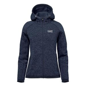 WOMEN'S AVALANTE FULL ZIP FLEECE HOODY - NAVY HEATHER with Major Drilling 3.25"W-CF33849