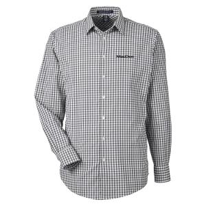DEVON & JONES CROWNLUX PERFORMANCE® MEN'S GINGHAM SHIRT - GRAPHITE with MacDon Embroidery-CF34593