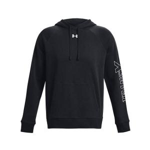 UNDER ARMOUR MEN'S RIVAL FLEECE HOODED SWEATSHIRT - BLACK with TransX 10"W-CF34395