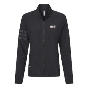WOMEN'S WIND RESISTANT FULL-ZIP JACKET - BLACK/BLACK with KAG Embroidery-CF36904