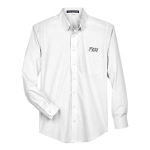 DEVON & JONES MEN'S CROWN COLLECTION® BROADCLOTH WOVEN DRESS SHIRT - WHITE with FGI-CF34684