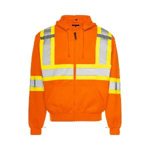 HI-VIS TRAFFIC HOODIE W/ DETACHABLE HOOD with TransX 10"W-CF32120