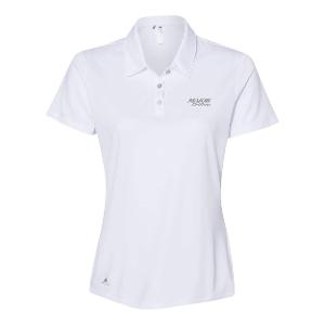 Ladies Adidas Performance Polo – White with Major Drilling 3.25"W-CF35330