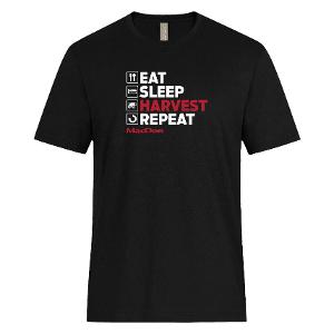 ATC 24EVER™ RING SPUNCOTTON TEE - BLACK with Eat Sleep Harvest Repeat-CF36635