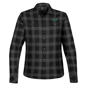 WOMEN'S LOGAN SNAP FRONT SHIRT - CARBON PLAID with Transx 3"W Embroidery-CF34356