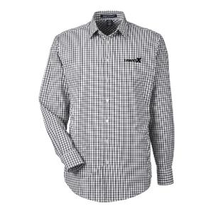 DEVON & JONES CROWNLUX PERFORMANCE® MEN'S GINGHAM SHIRT - GRAPHITE with Transx 3"W Embroidery-CF35237