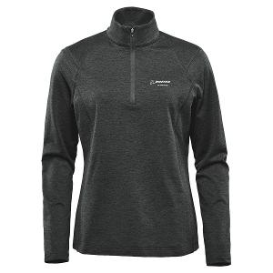 WOMEN'S TREELINE PERFORMANCE 1/4 ZIP PULLOVER - BLACK HEATHER-CF29780