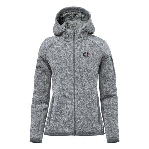 WOMEN'S AVALANTE FULL ZIP FLEECE HOODY - GRANITE HEATHER with CCL-CF33549