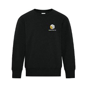 ATC™ EVERYDAY FLEECE CREWNECK YOUTH SWEATSHIRT- BLACK with SeedMaster - Stacked -CF36598