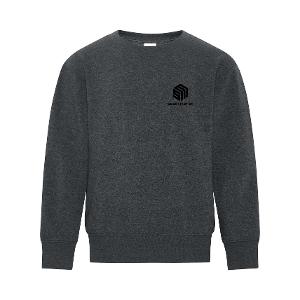 ATC™ EVERYDAY FLEECE CREWNECK YOUTH SWEATSHIRT- DARK HEATHER GREY with SeedMaster - Stacked -CF36599