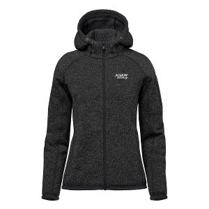 WOMEN'S AVALANTE FULL ZIP FLEECE HOODY - BLACK HEATHER with Major Drilling 3.25"W-CF33845