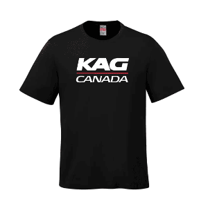 Parkour - Youth RING SPUN Combed Cotton Crewneck T-Shirt - BLACK with KAG Canada - 4.5IN-CF36898