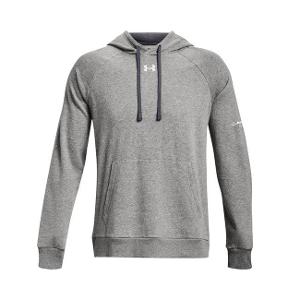 UNDER ARMOUR MEN'S RIVAL FLEECE HOODED SWEATSHIRT - GREY HEATHER-CF31558