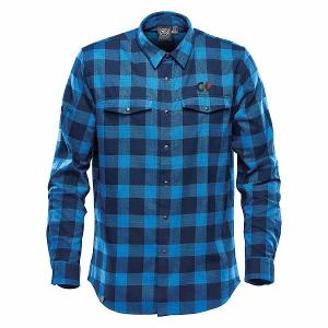 MEN'S LOGAN SNAP FRONT SHIRT - ROYAL PLAID with CCL-CF33544