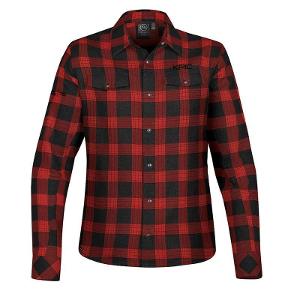 WOMEN'S LOGAN SNAP FRONT SHIRT - BLACK RED with KPIC-CF32333