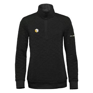 WOMEN'S MONTEBELLO THERMAL 1/4 ZIP PULLOVER - DARK CHARCOAL HEATHER with SeedMaster - Horizontal -CF36575