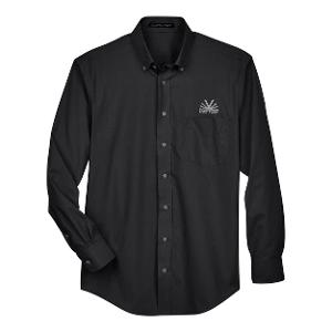 DEVON & JONES MEN'S CROWN COLLECTION® BROADCLOTH WOVEN DRESS SHIRT - BLACK with Vector - 2.25-CF33435