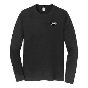 PORT & COMPANY® LONG SLEEVE FAN FAVORITE™ TEE - BLACK with bourgault full color fusion-CF32932