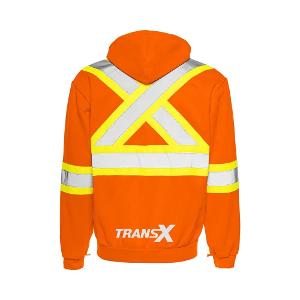 HI-VIS TRAFFIC HOODIE W/ DETACHABLE HOOD with TransX 10"W-CF32120
