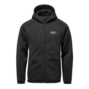 MEN'S AVALANTE FULL ZIP FLEECE HOODY - BLACK HEATHER with Highline Oval - 3.00" Wide -CF34198