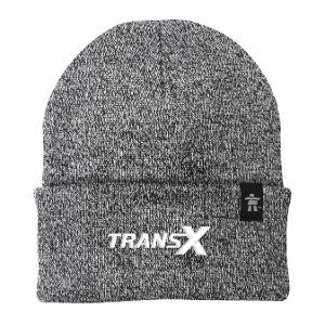 URBAN NORTH™ 100% ACRYLIC RIB KNIT CUFF TOQUE BLACK WHITE HEATHER