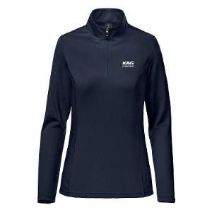 WOMEN'S MONTEREY 1/4 ZIP PULLOVER-NAVY with KAG Embroidery-CF34829